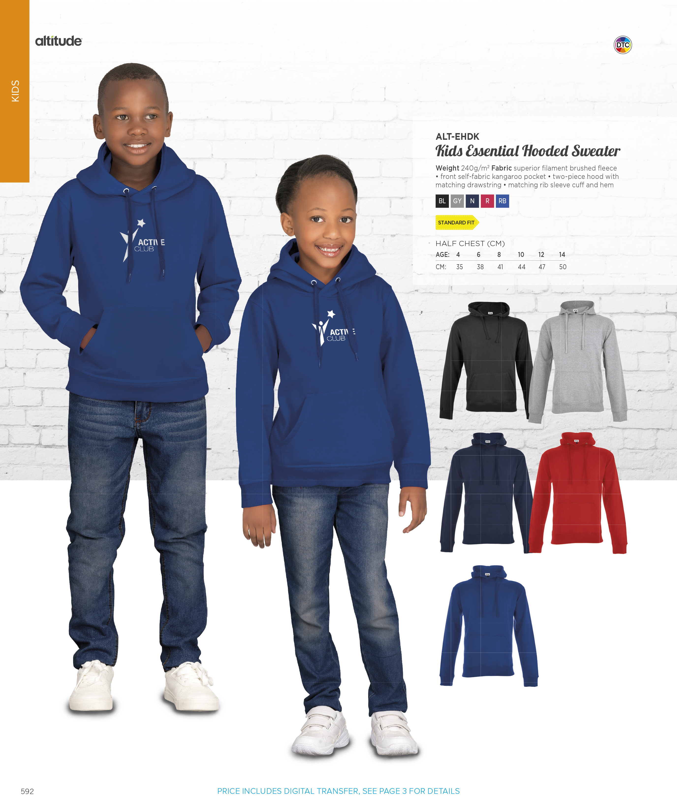 ALT-EHDK - Kids Essential Hooded Sweater - Catalogue Image